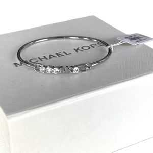 Michael Kors, silver, bangle, bracelet, NEW, diamond details, delicate